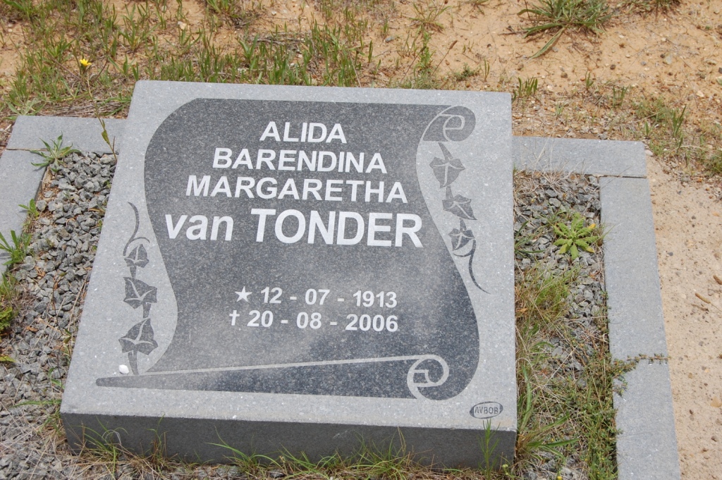 TONDER Alida Barendina Margaretha, van 1916-2006