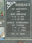 NIEHAUS Izak Abraham 1901-1991 & Dirkje Conradina STRYDOM 1908-2004