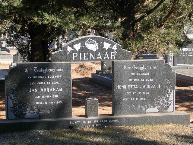 PIENAAR Jan Abraham 1898-1983 & Henrietta Jacoba H. 1902-1985