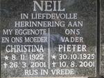 NEIL Pieter 1925-2001 & Christina 1922-2001