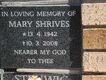 SHRIVES Mary 1942-2008