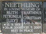 NEETHLING Marthinus Christiaan 1932-2007 & Ruth Petronela 1931-2006