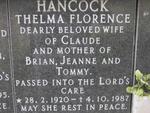 HANCOCK Thelma Florence 1920-1987