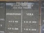 PILLAY Jeevarathanam 1921-1985 & Vera 1923-2006
