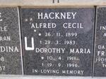 HACKNEY Alfred Cecil 1899-1983 & Dorothy Maria 1911-1996