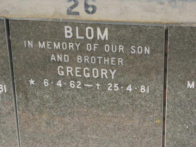 BLOM Gregory 1962-1981