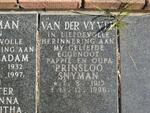 VYVER Prinsloo Snyman, van der 1915-1996