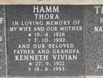 HAMM Kenneth Vivian 1922-1993 & Thora 1926-1992