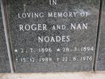 NOADES Roger 1896-1989 & Nan 1894-1976