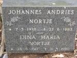 NORTJE Johannes Andries 1929-1983 & Dina Maria 1917-1990