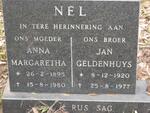 NEL Jan Geldenhuys 1920-1977 & Anna Gargaretha 1985-1980