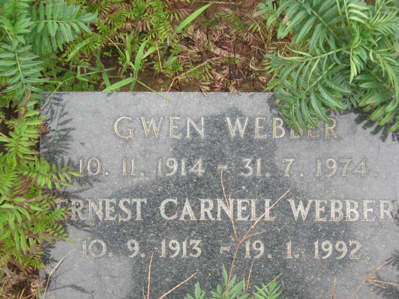 WEBBER Ernest Carnell 1913-1992 & Gwen 1914-1974