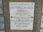 PIDERIT Arthur Charles 1875-1965 & Dora Marguerite DeCASTERAS 1885-1966