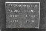 EARLE I.G. 1889-1978 & A.C. 1904-1978