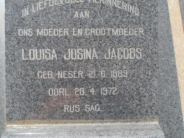 JACOBS Louisa Josina nee NESER 1889-1972