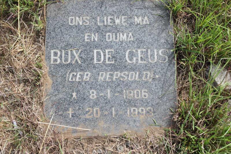 GEUS Bux, de nee REPSOLD 1906-1993