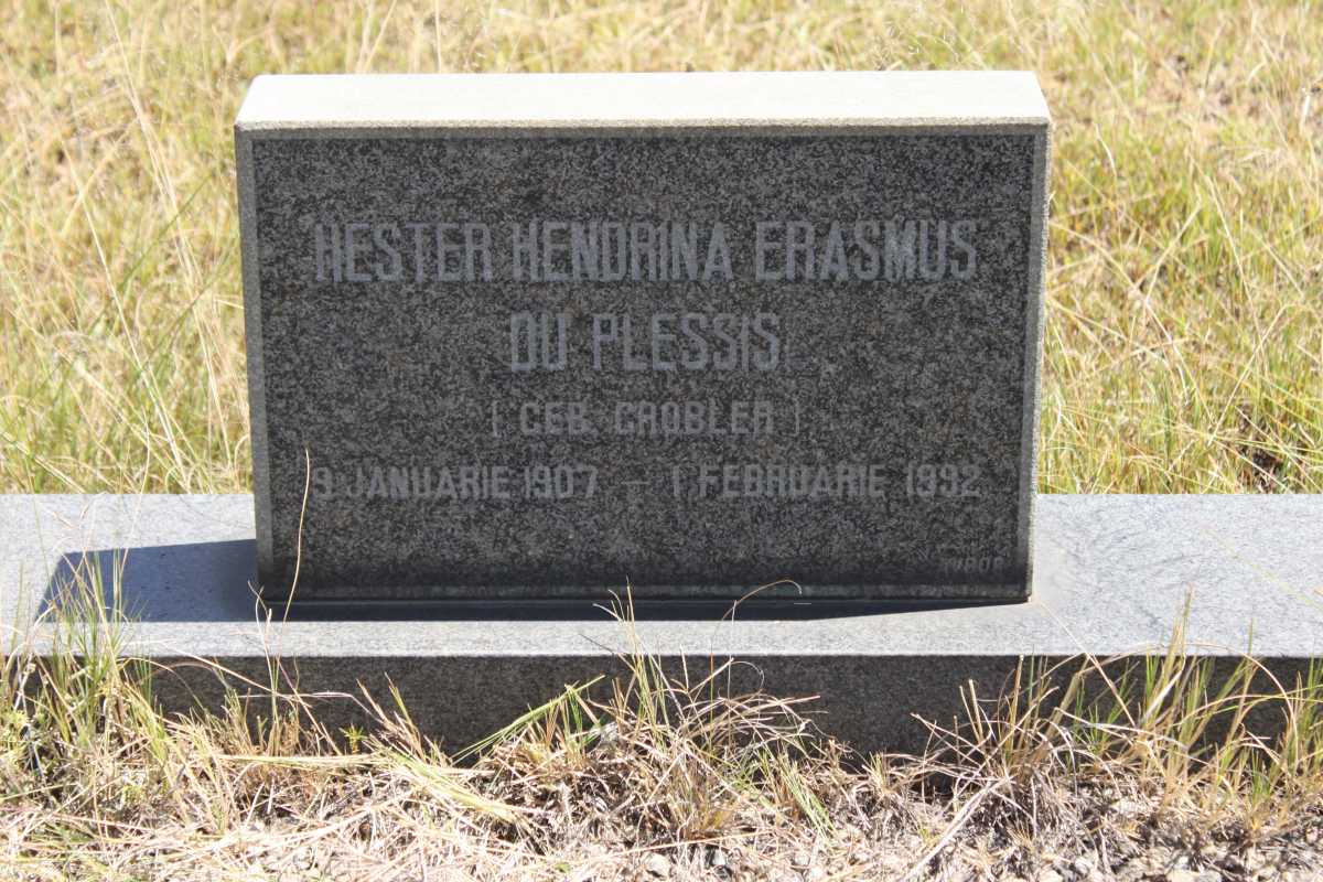 PLESSIS Hester Hendrina Erasmus, du nee GROBLER 1907-1992
