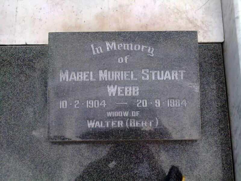 WEBB Mabel Muriel Stuart 1904-1984