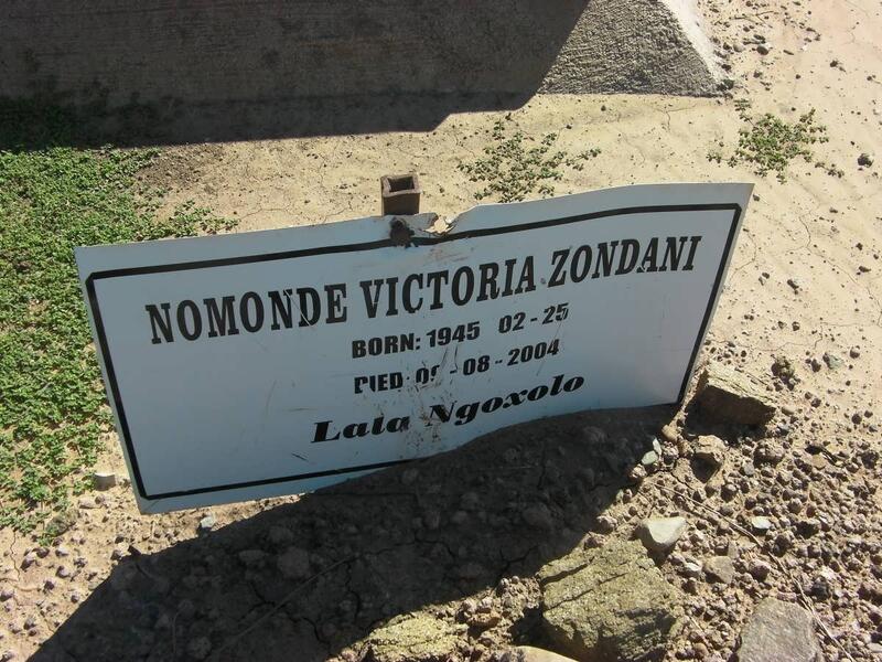 ZONDANI Nomonde Victoria 1945-2004