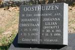 OOSTHUIZEN Johannes Christiaan 1913-1979 & Johanna Lilian DUCKITT 1911-1998