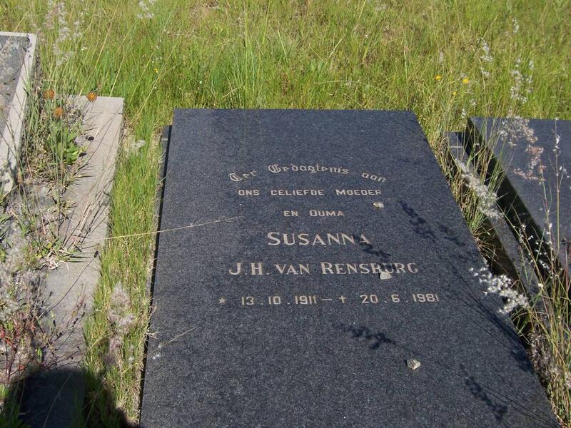 RENSBURG Susanna J.H., van 1911-1981