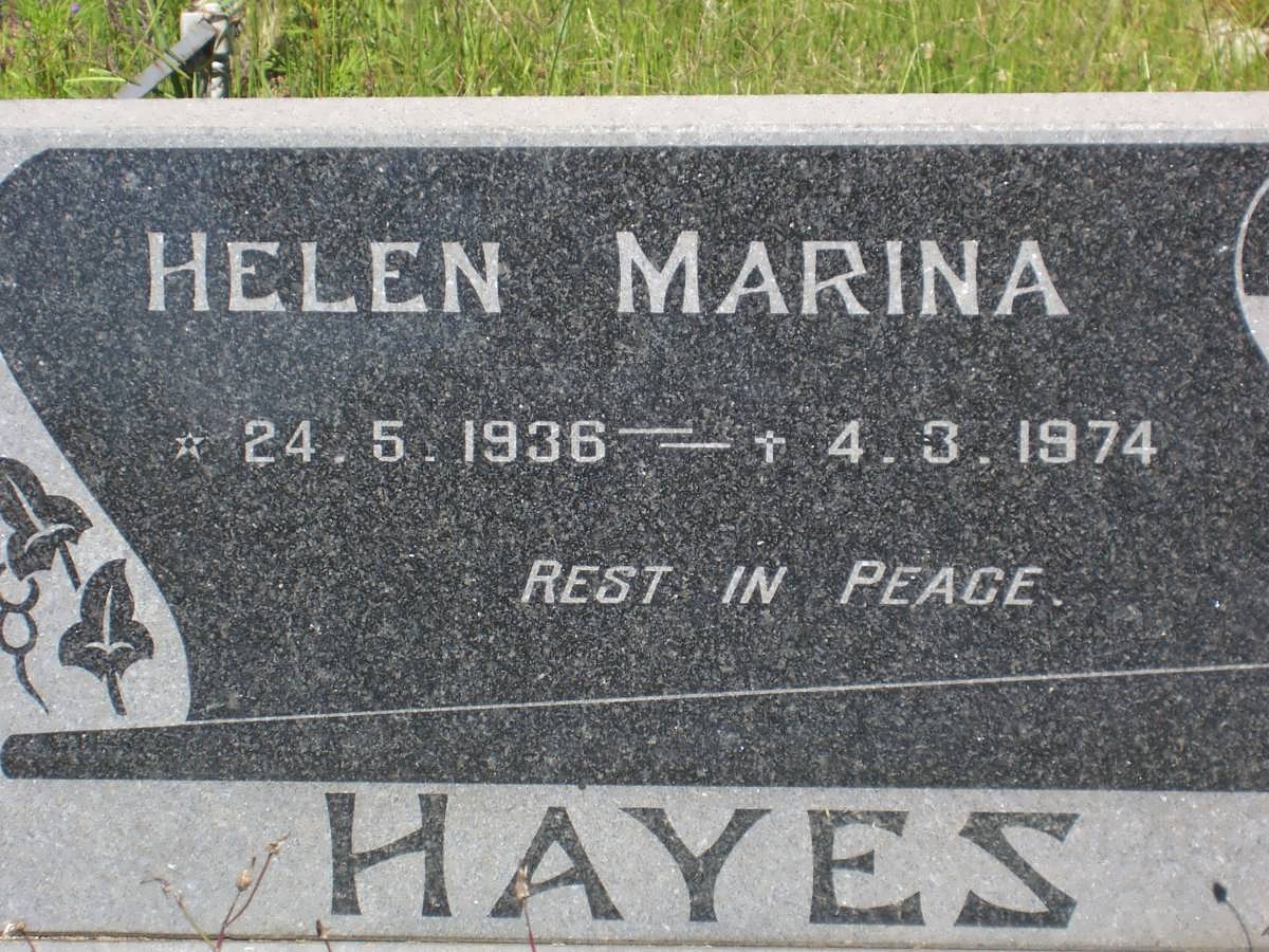 HAYES Helen Marina 1936-1974