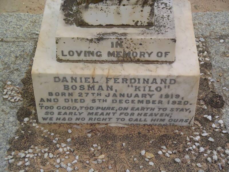 BOSMAN Daniel Ferdinand 1919-1920