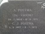 POSTMA G.J. 1927-1972 & A. de VROOM 1925-1971 