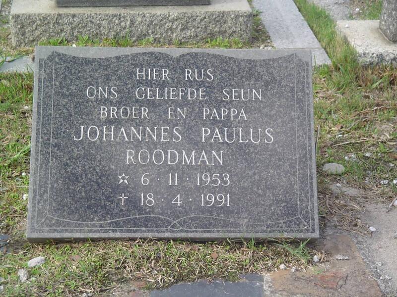 ROODMAN Johannes Paulus 1953-1991
