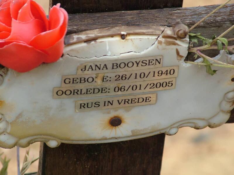 BOOYSEN Jana 1940-2005