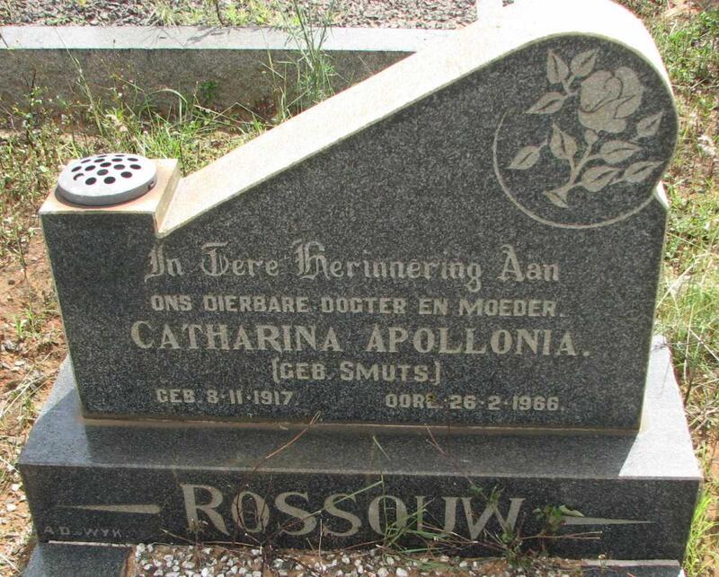 ROSSOUW Catharina Apollonia nee SMUTS 1917-1966