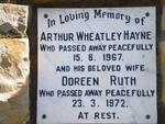 HAYNE Arthur Wheatley -1967 & Doreen Ruth -1972