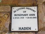 HADEN Rosemary Ann 1939-2005