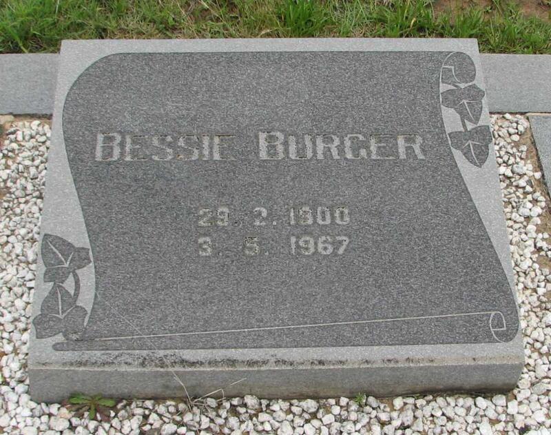 BURGER Bessie 1900-1967