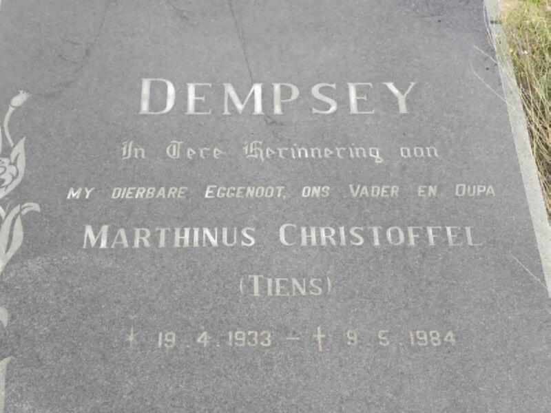 DEMPSEY Marthinus Christoffel 1933-1984