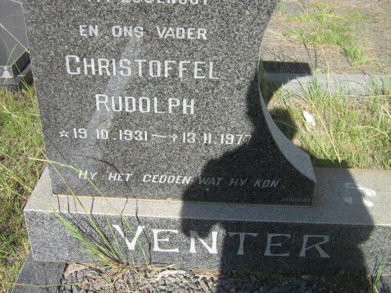VENTER Christoffel Rudolph 1931-1977