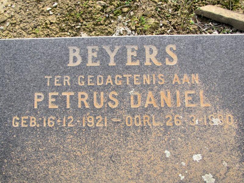 BEYERS Petrus Daniel 1921-1980