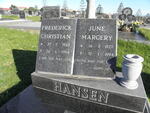 HANSEN Frederick Christian 1923-1994 & June Margery 1927-1994