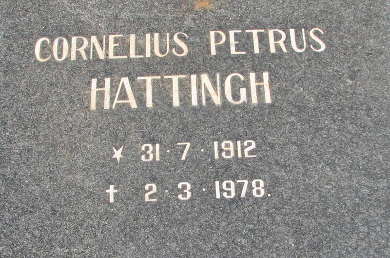 HATTINGH Cornelius Petrus 1912-1978