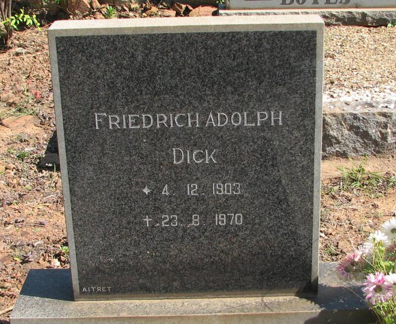 DICK Friedrich Adolph 1903-1970