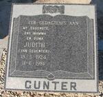 GUNTER Judith nee van DEVENTER 1924-1981