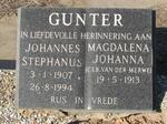 GUNTER Johannes Stephanus 1907-1994 & Magdalena Johanna van der MERWE 1913-