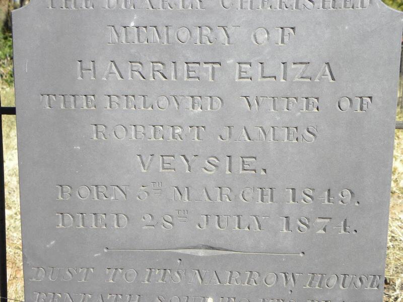 VEYSIE Harriet Eliza 1849-1974 :: VEYSIE Mary Harriet 1874-1874