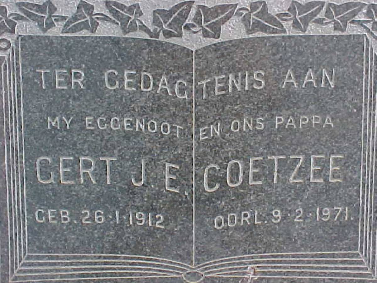 COETZEE Gert J.E. 1912-1971
