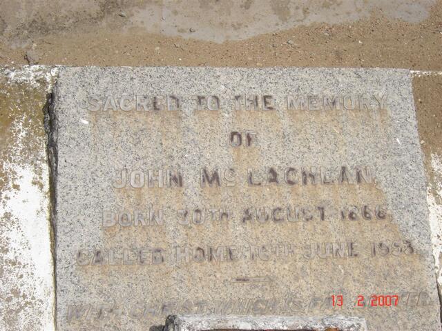 McLACHLAN John 1866-1953