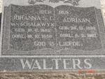 WALTERS Adriaan 1889-1967 & Johanna S.C. VAN SCHALKWYK 1882-1958