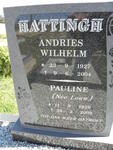 HATTINGH Andries Wilhelm 1927-2004 & Pauline LOUW 1929-2009