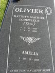 OLIVIER Matthys Machiel Lodewikus 1940-1999 & Amelia 1967-