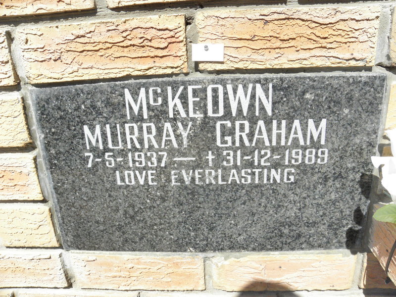 McKEOWN Murray Graham 1937-1989