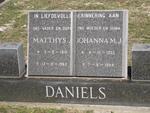 DANIELS Matthys 1918-1963 & Johanna M.J. 1922-1994